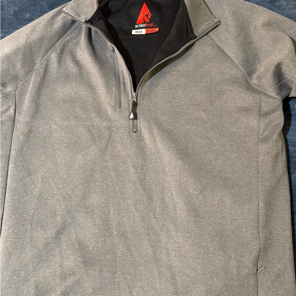 ActionHeat Gray Quarter-Zip Pullover